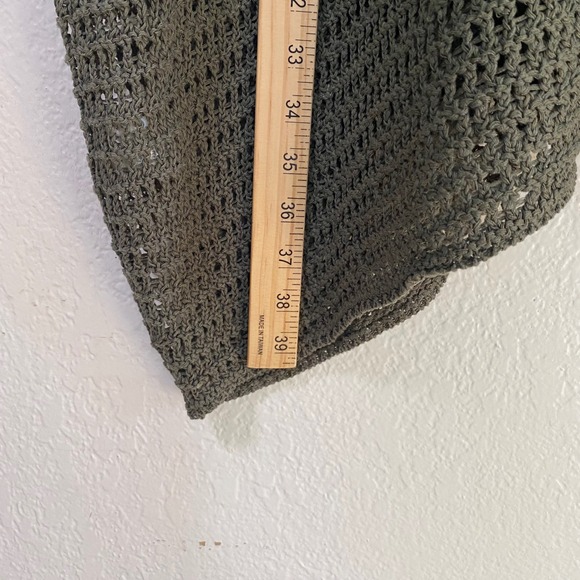 Max Studio London Olive Green Open Knit Poncho Cardigan Sweater Size 2X - Picture 10 of 10